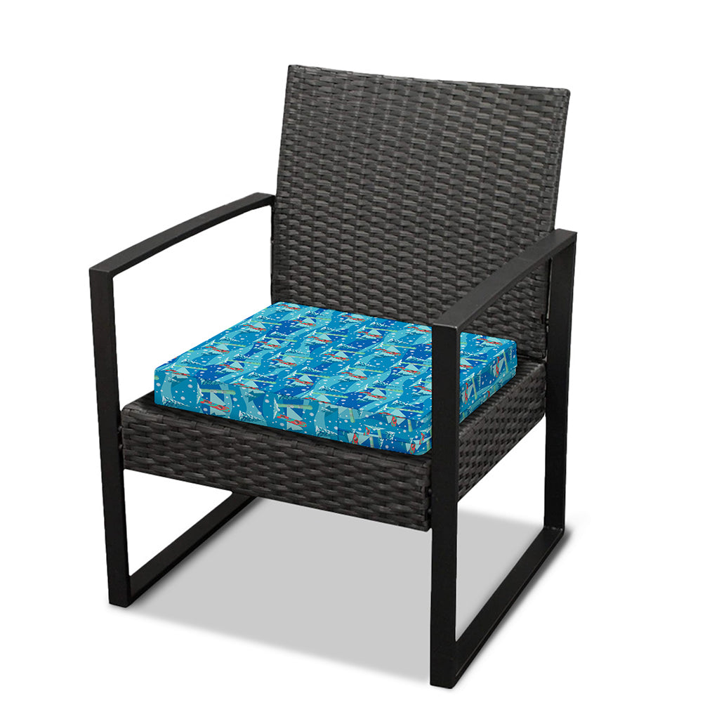 Ski And Snowboard Pattern Print Outdoor Seat Cushion Cover