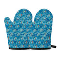 Ski And Snowboard Pattern Print Oven Mitts