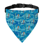 Ski And Snowboard Pattern Print Over The Collar Dog Bandana