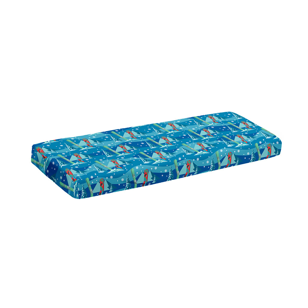 Ski And Snowboard Pattern Print Piano Keyboard Cover