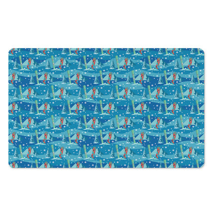 Ski And Snowboard Pattern Print Polyester Doormat