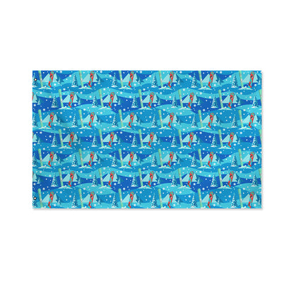 Ski And Snowboard Pattern Print Polyester Flag