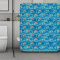 Ski And Snowboard Pattern Print Polyester Shower Curtain