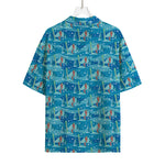 Ski And Snowboard Pattern Print Rayon Hawaiian Shirt