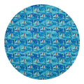 Ski And Snowboard Pattern Print Round Blanket