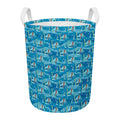 Ski And Snowboard Pattern Print Round Laundry Basket
