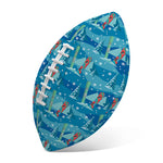 Ski And Snowboard Pattern Print Rugby Ball