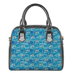 Ski And Snowboard Pattern Print Shoulder Handbag