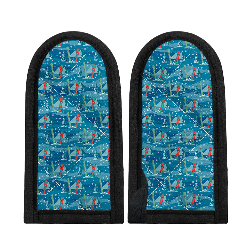 Ski And Snowboard Pattern Print Skillet Handle Cover