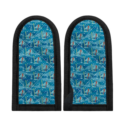 Ski And Snowboard Pattern Print Skillet Handle Cover