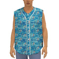 Ski And Snowboard Pattern Print Sleeveless Baseball Jersey