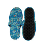 Ski And Snowboard Pattern Print Slippers