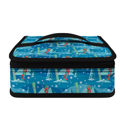 Ski And Snowboard Pattern Print Small Lunch Bag