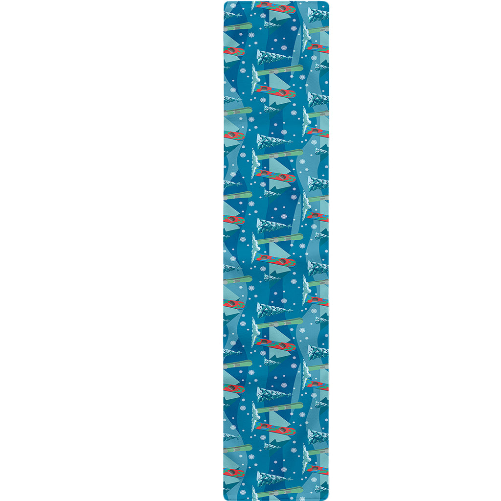 Ski And Snowboard Pattern Print Table Runner