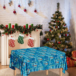 Ski And Snowboard Pattern Print Tablecloth