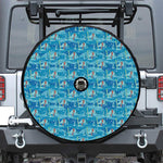 Ski And Snowboard Pattern Print Tire Cover With Camera Hole