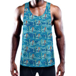 Ski And Snowboard Pattern Print Training Tank Top