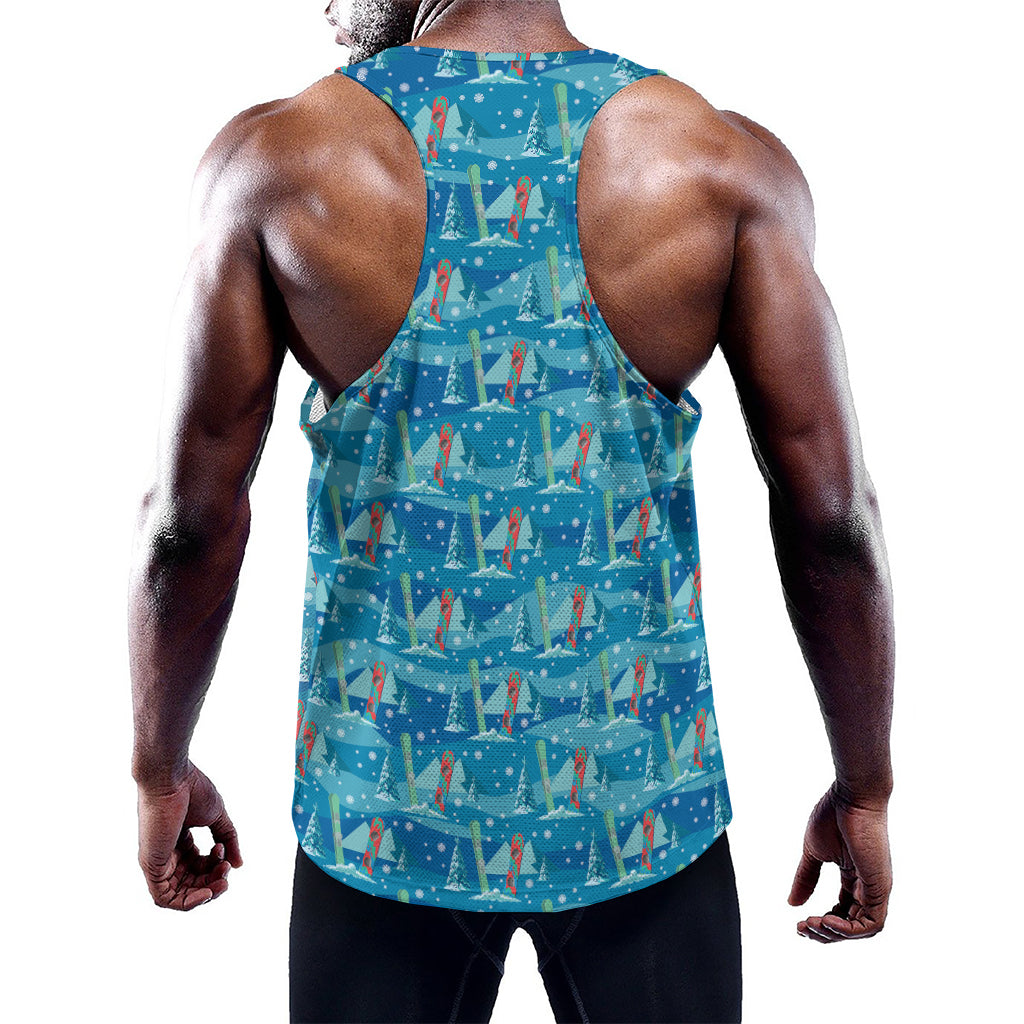Ski And Snowboard Pattern Print Training Tank Top