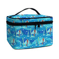 Ski And Snowboard Pattern Print Travel Makeup Bag