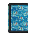 Ski And Snowboard Pattern Print Trifold Wallet