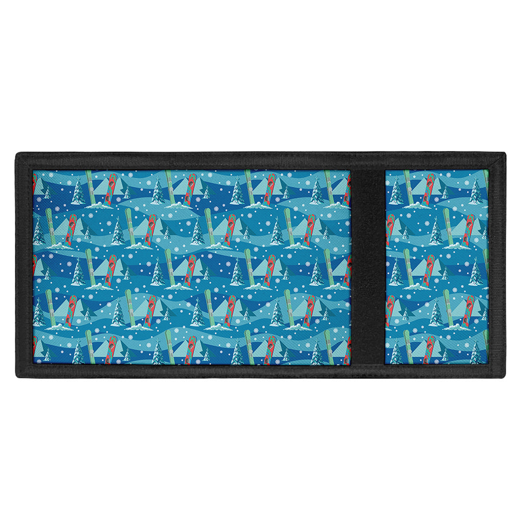 Ski And Snowboard Pattern Print Trifold Wallet