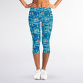 Ski And Snowboard Pattern Print Women's Capri Leggings