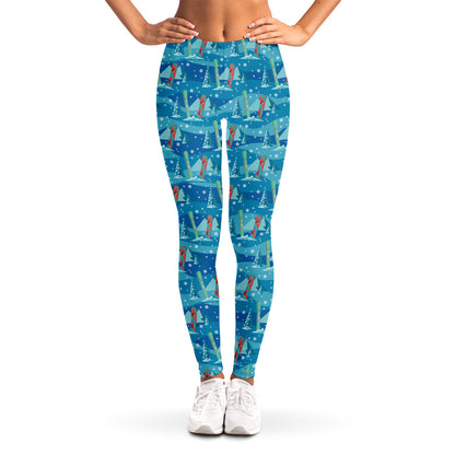Ski And Snowboard Pattern Print Women's Leggings