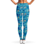 Ski And Snowboard Pattern Print Women's Leggings