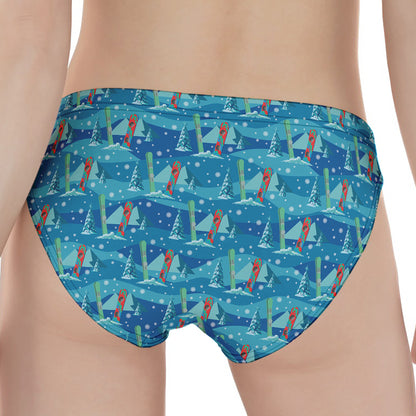 Ski And Snowboard Pattern Print Women's Panties