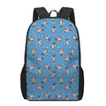 Skiing Dog Pattern Print 17 Inch Backpack