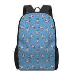 Skiing Dog Pattern Print 17 Inch Backpack