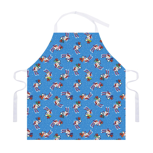 Skiing Dog Pattern Print Adjustable Apron