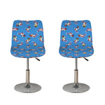 Skiing Dog Pattern Print Bar Stool Covers