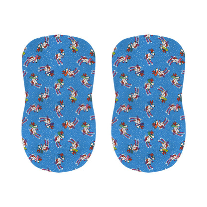 Skiing Dog Pattern Print Bar Stool Covers