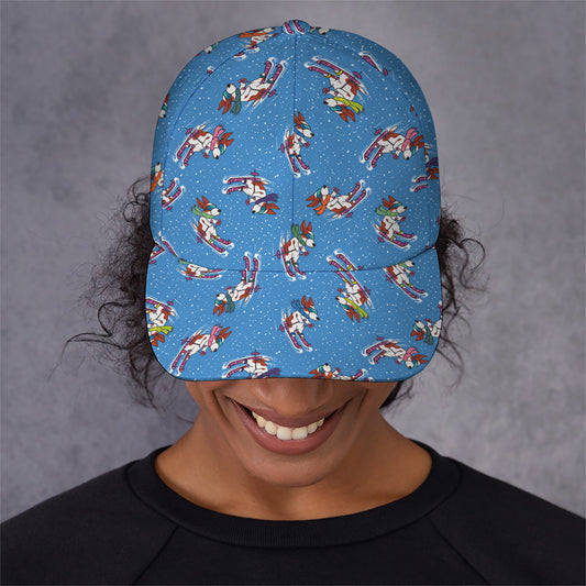 Skiing Dog Pattern Print Baseball Cap