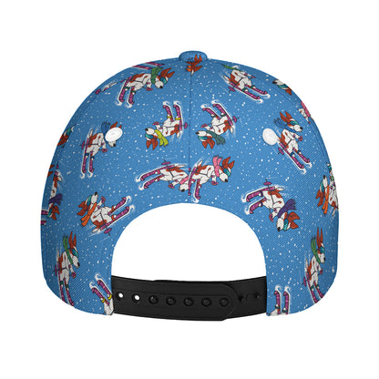 Skiing Dog Pattern Print Baseball Cap