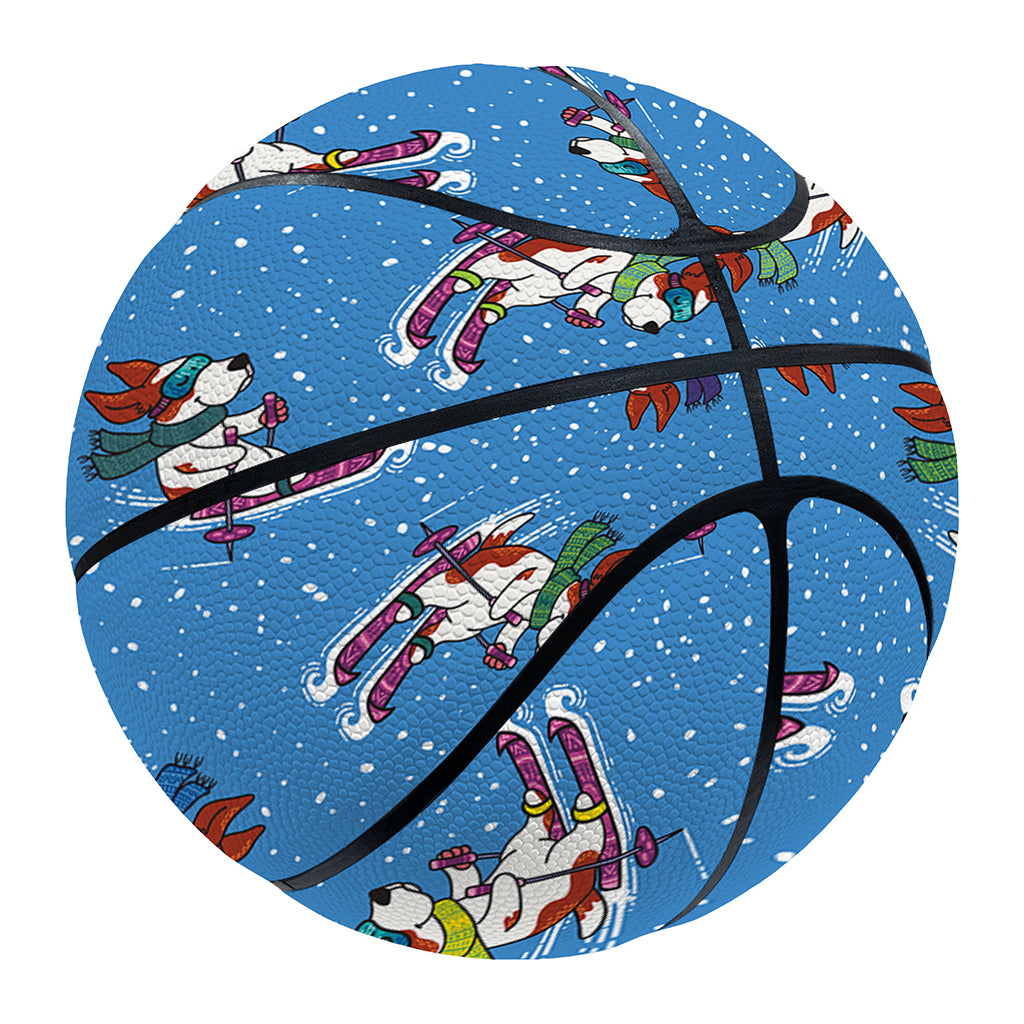 Skiing Dog Pattern Print Basketball