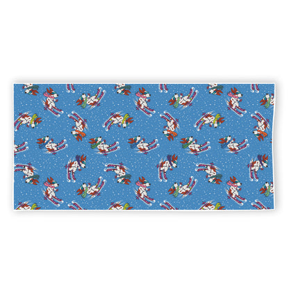 Skiing Dog Pattern Print Beach Towel