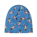 Skiing Dog Pattern Print Beanie