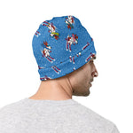 Skiing Dog Pattern Print Beanie