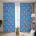 Skiing Dog Pattern Print Dimout Pencil Pleat Curtains
