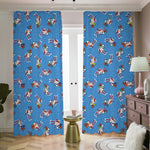 Skiing Dog Pattern Print Blackout Pencil Pleat Curtains