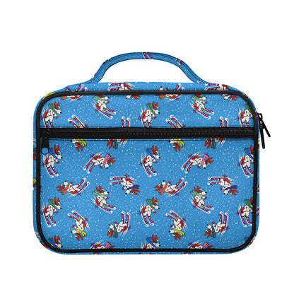 Skiing Dog Pattern Print Briefcase Bible Bag