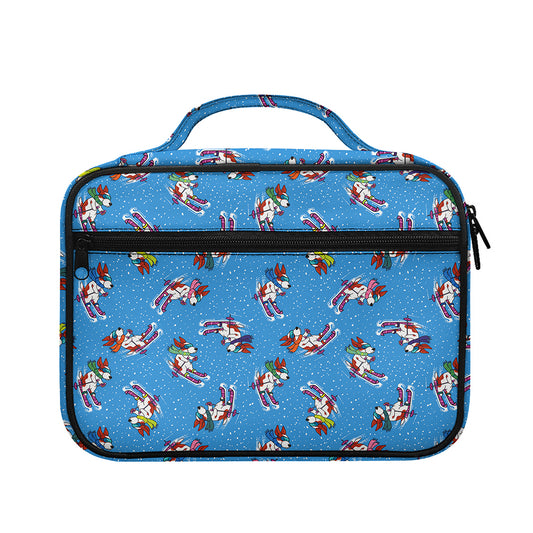 Skiing Dog Pattern Print Briefcase Bible Bag