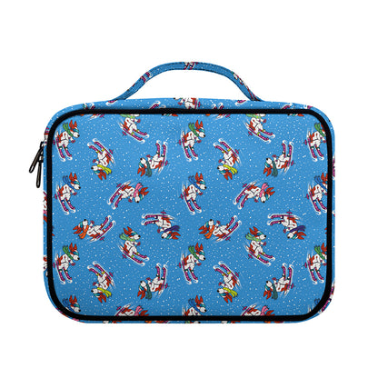 Skiing Dog Pattern Print Briefcase Bible Bag