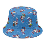 Skiing Dog Pattern Print Bucket Hat