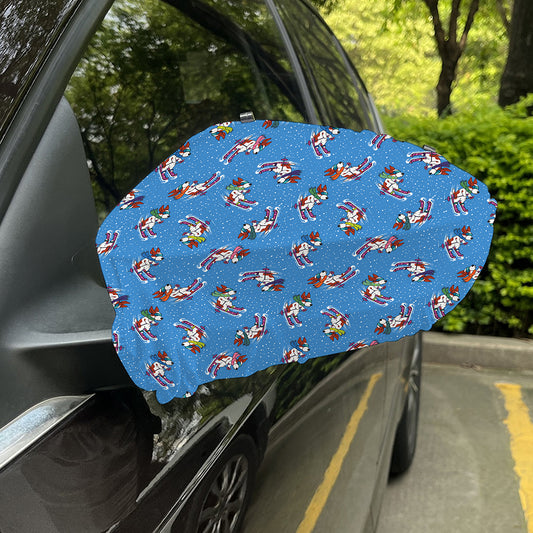Skiing Dog Pattern Print Car Side Mirror Covers