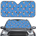 Skiing Dog Pattern Print Car Windshield Sun Shade