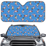 Skiing Dog Pattern Print Car Windshield Sun Shade