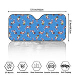 Skiing Dog Pattern Print Car Windshield Sun Shade